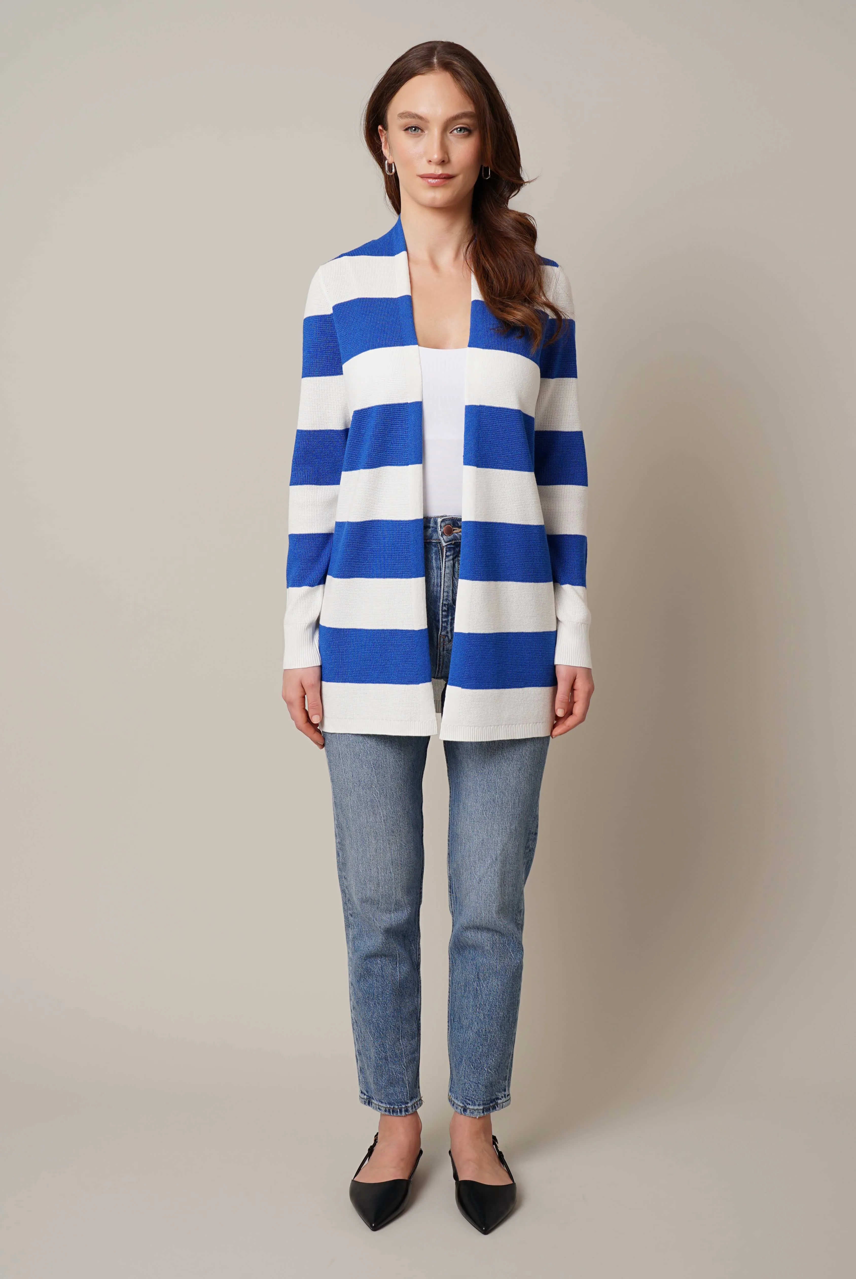 Striped Waffle Cardigan