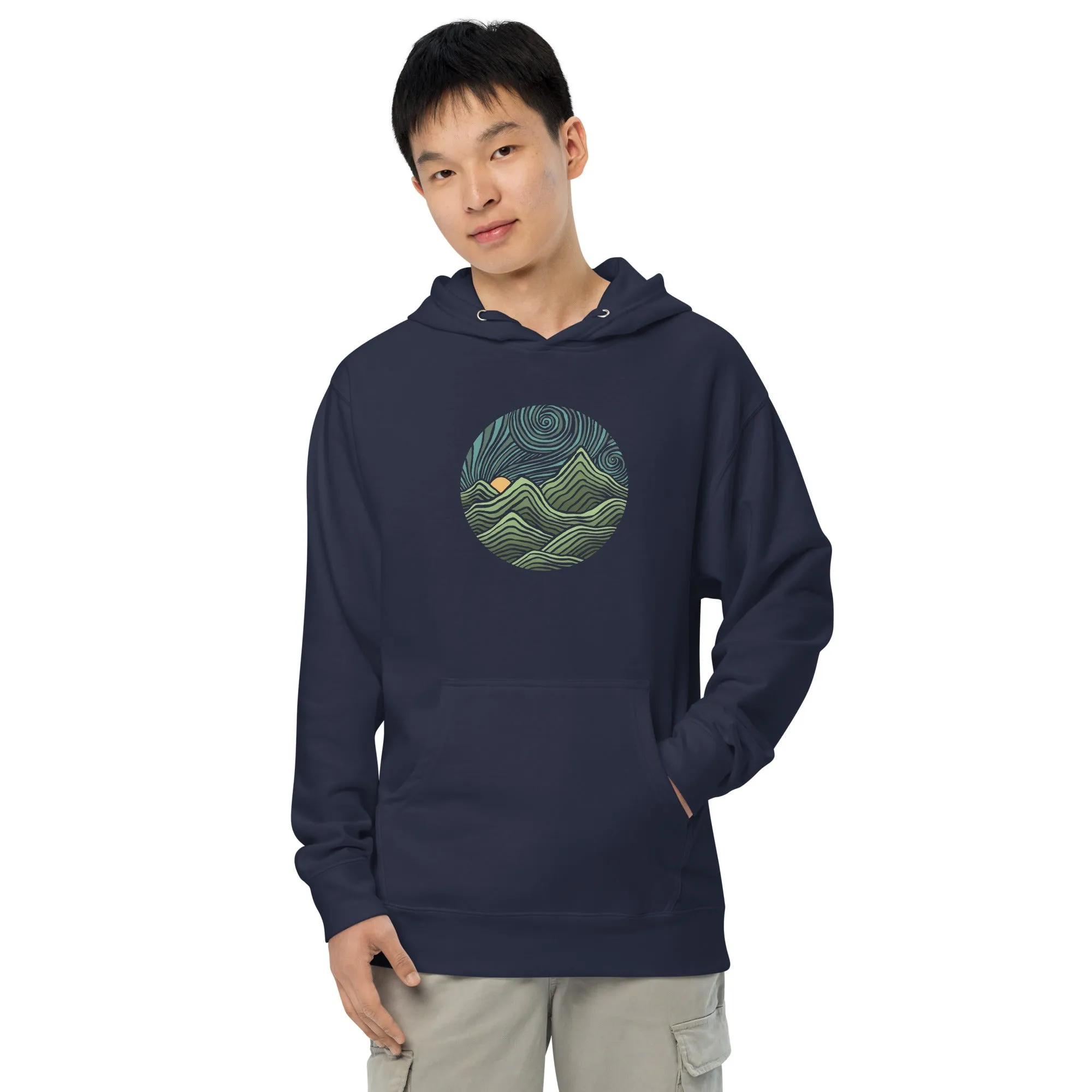 Swirly Mountains | Design by Dylan Fant Midweight Pullover Hoodie