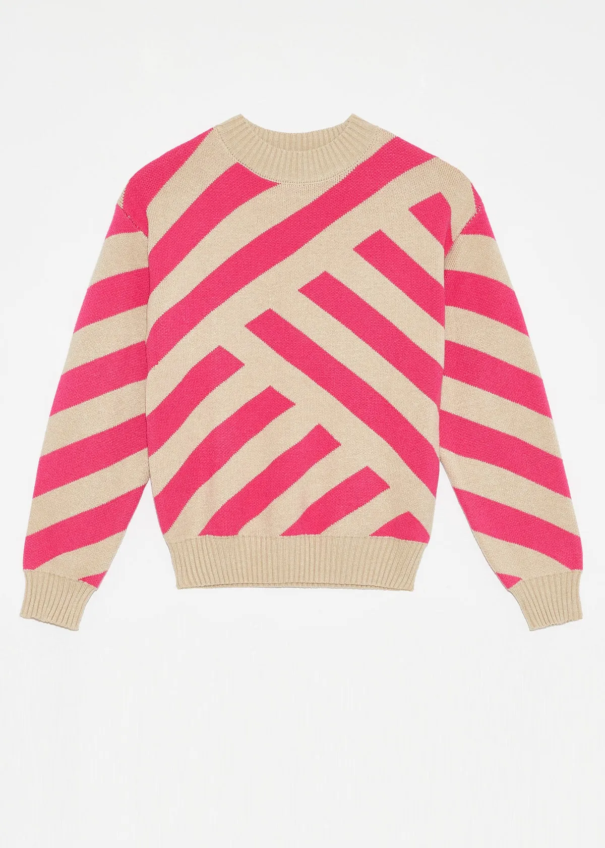 Taxodium Striped Sweater | Ecru Melange