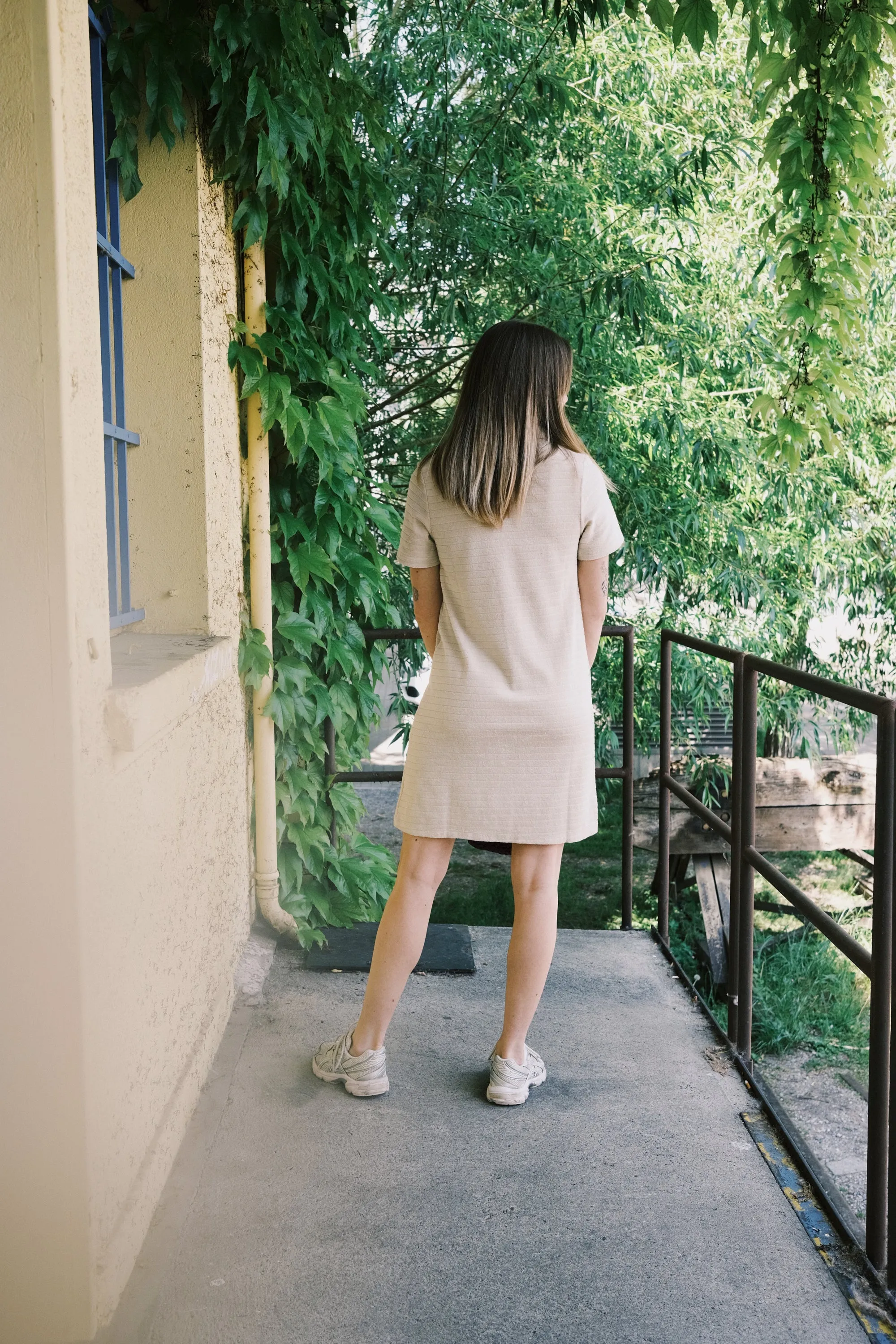 terry cotton polo dress - summer sand