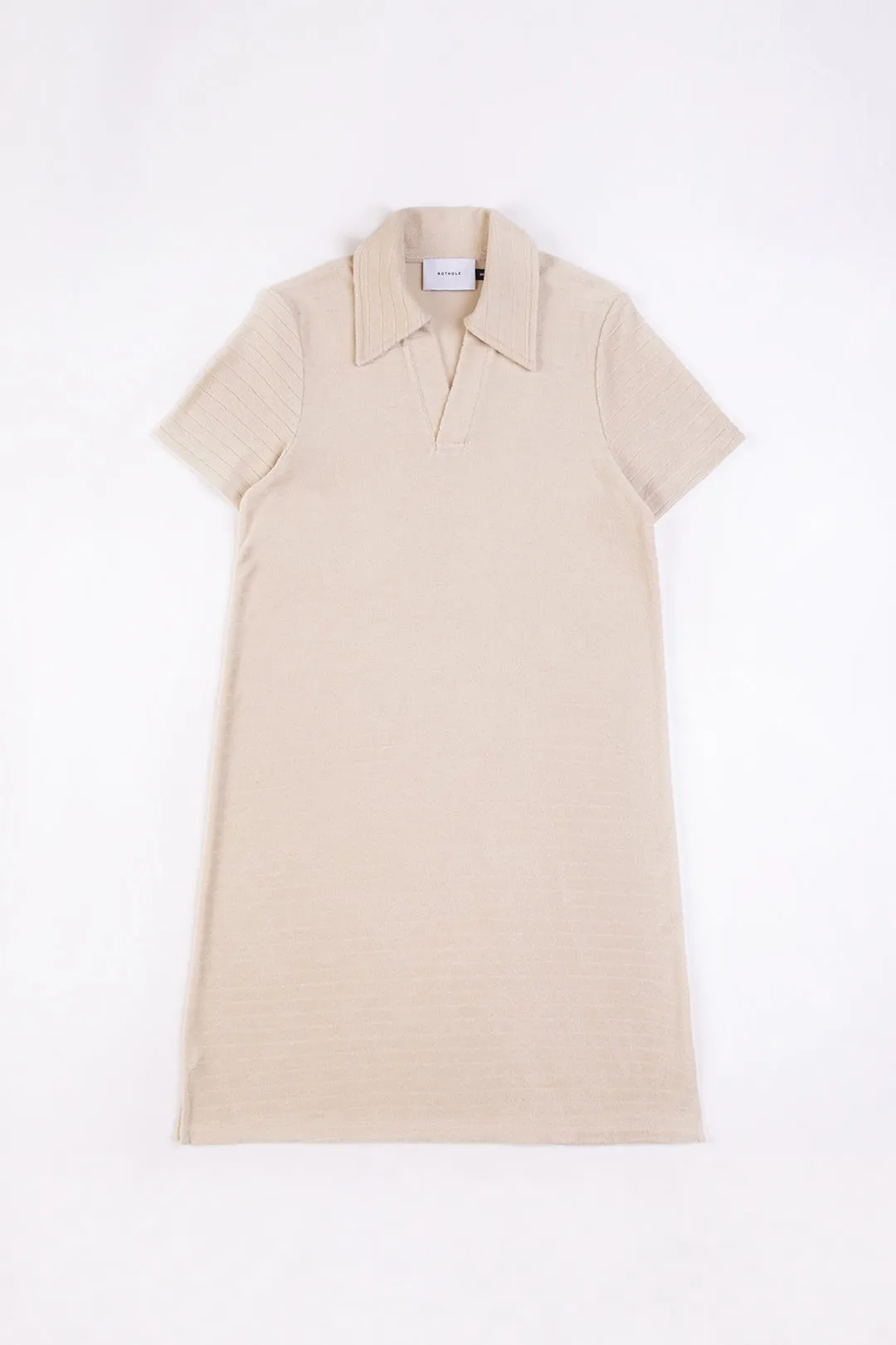 terry cotton polo dress - summer sand