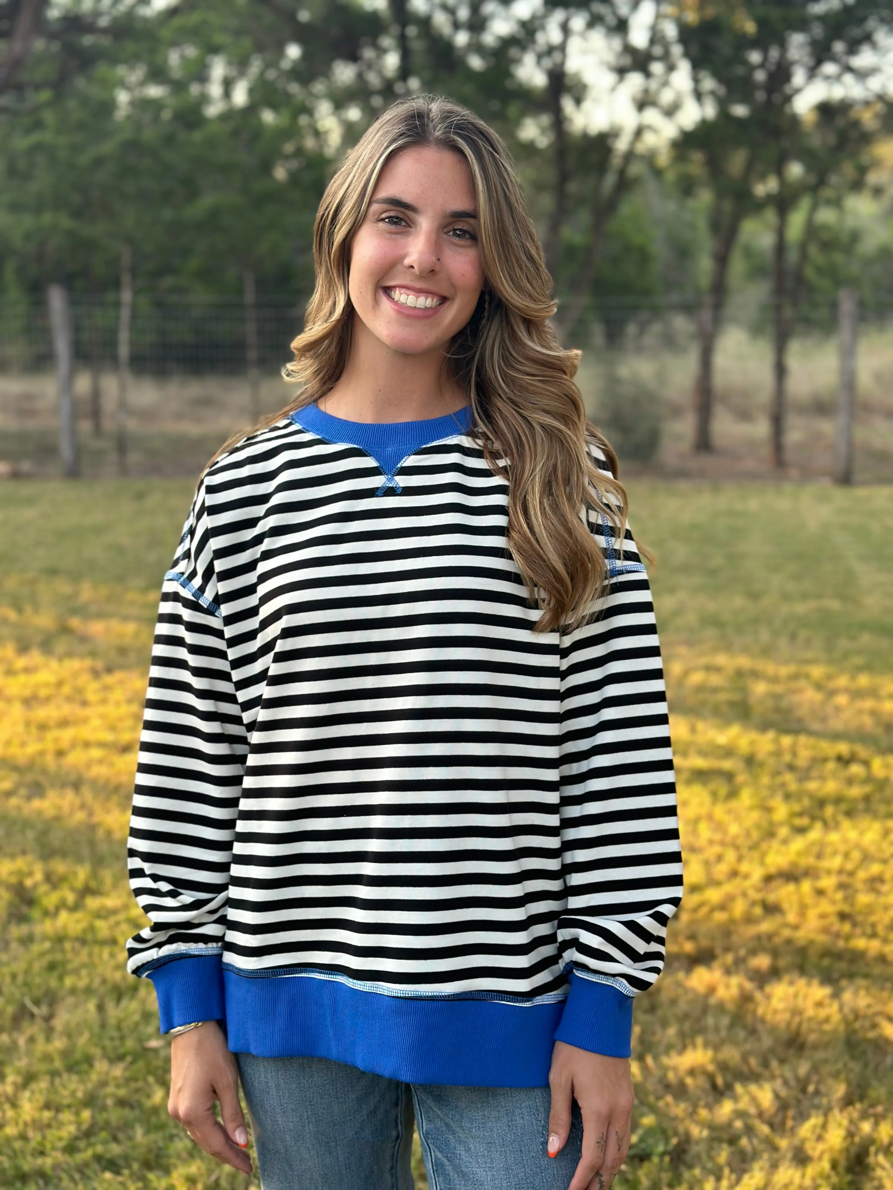 The Comfy Striped Top - Black & White