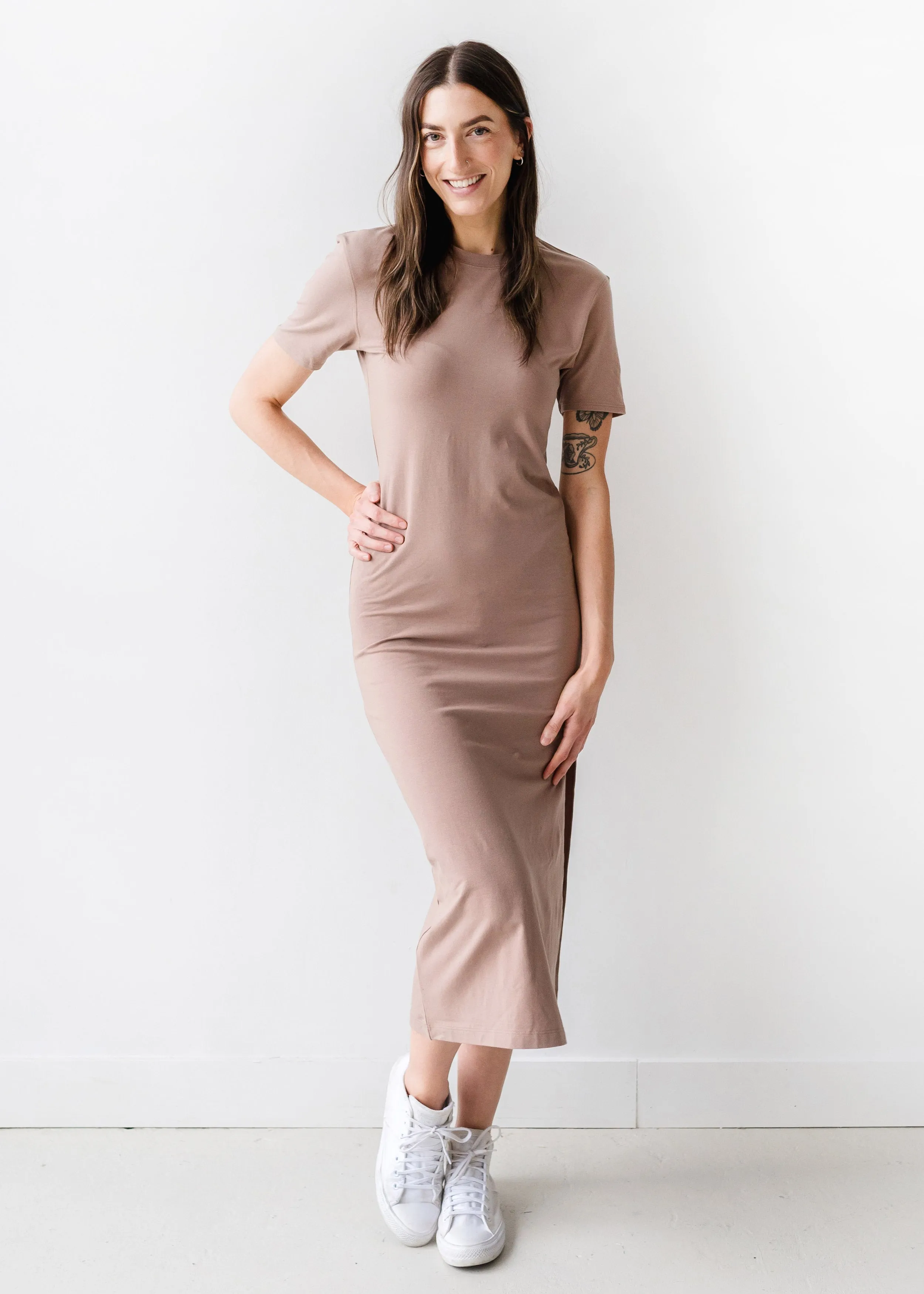 The Maxi T-Shirt Dress in Latte