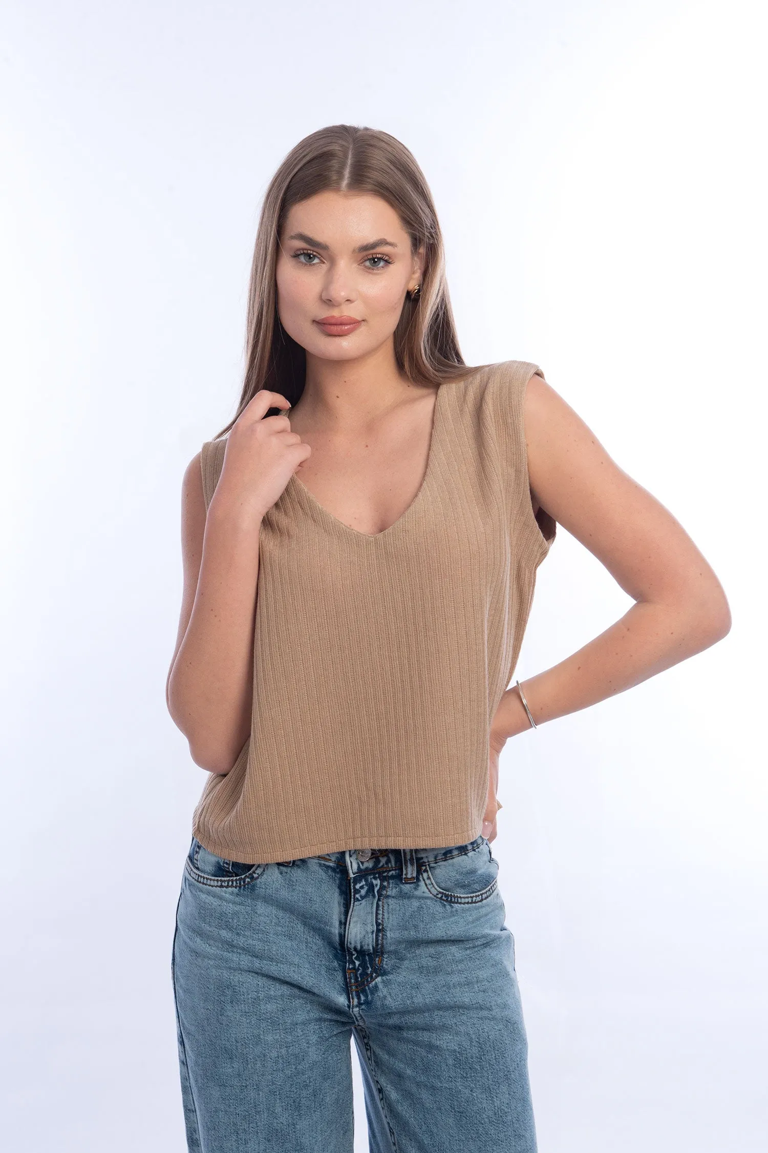 V-Neck Knitted Vest - Viva