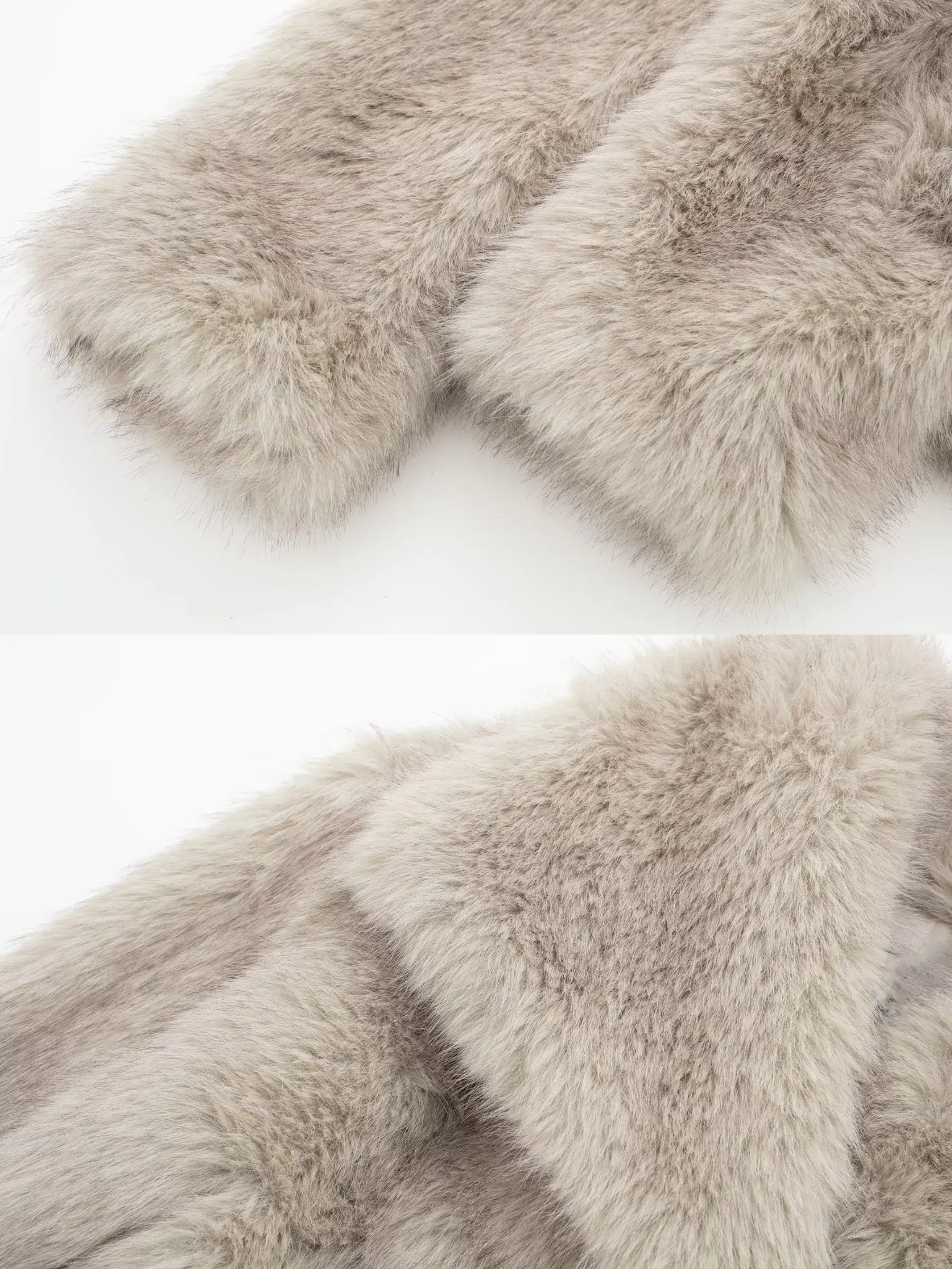 Vvsha Asuna Faux Fur Jacket in Light Grey