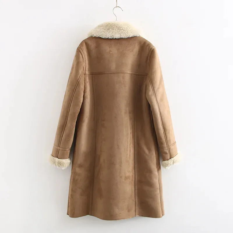 Women Cashmere Long Coat with Bamboo Fiber & Camel Filling