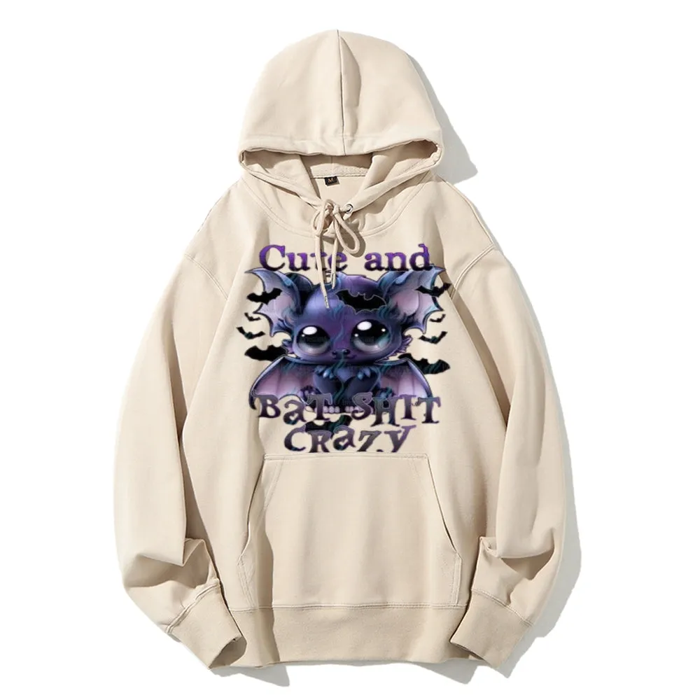 Women Cute and Crazy Bat Graphic Hoodies