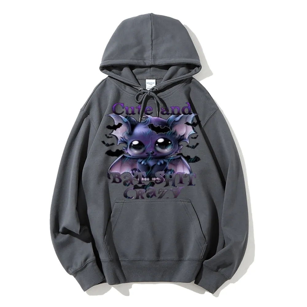 Women Cute and Crazy Bat Graphic Hoodies