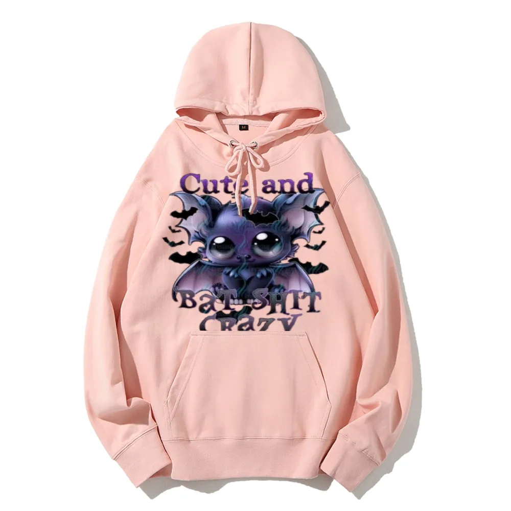 Women Cute and Crazy Bat Graphic Hoodies