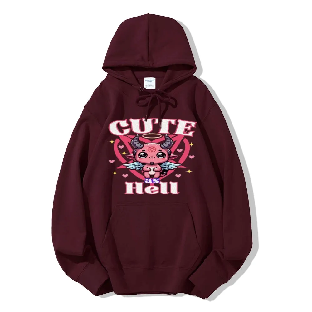 Women Cute As Hell Graphic Hoodies