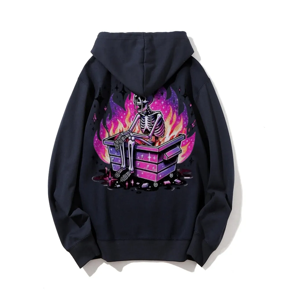 Women Cute Crying Skull Graphic Hoodies