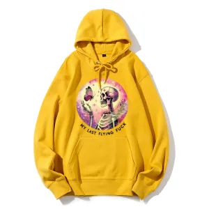 Women Cute Skeleton with Flying Graphic Hoodies