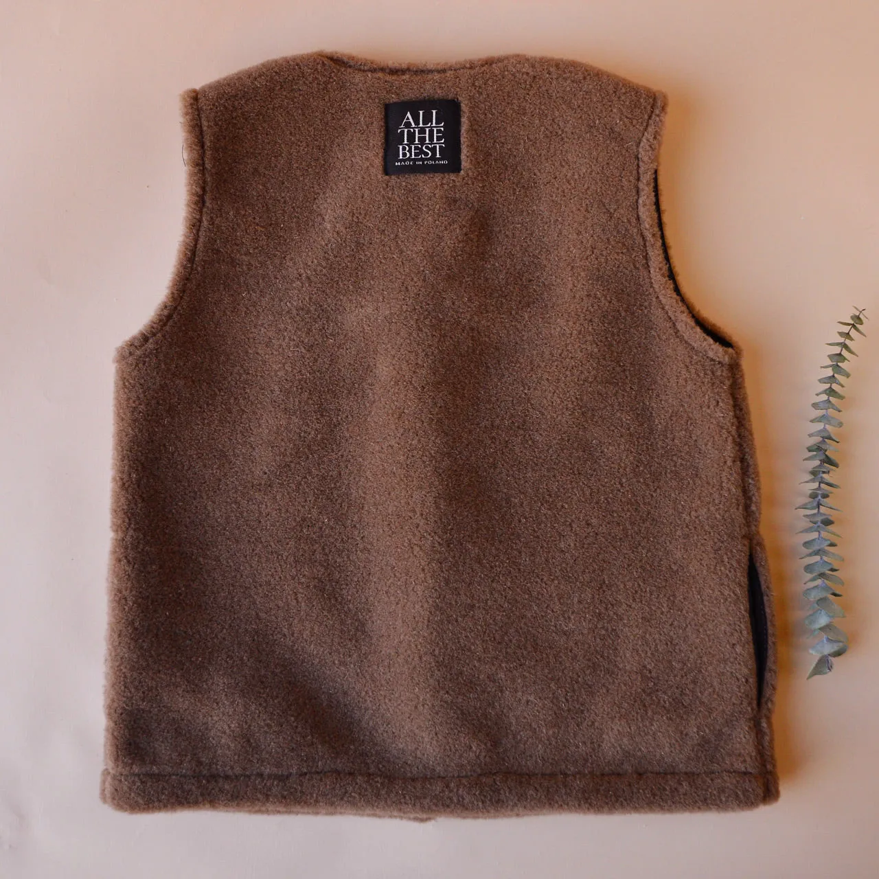 Women's Fleece Vest - 100% Wool - Camel *Returning 2025