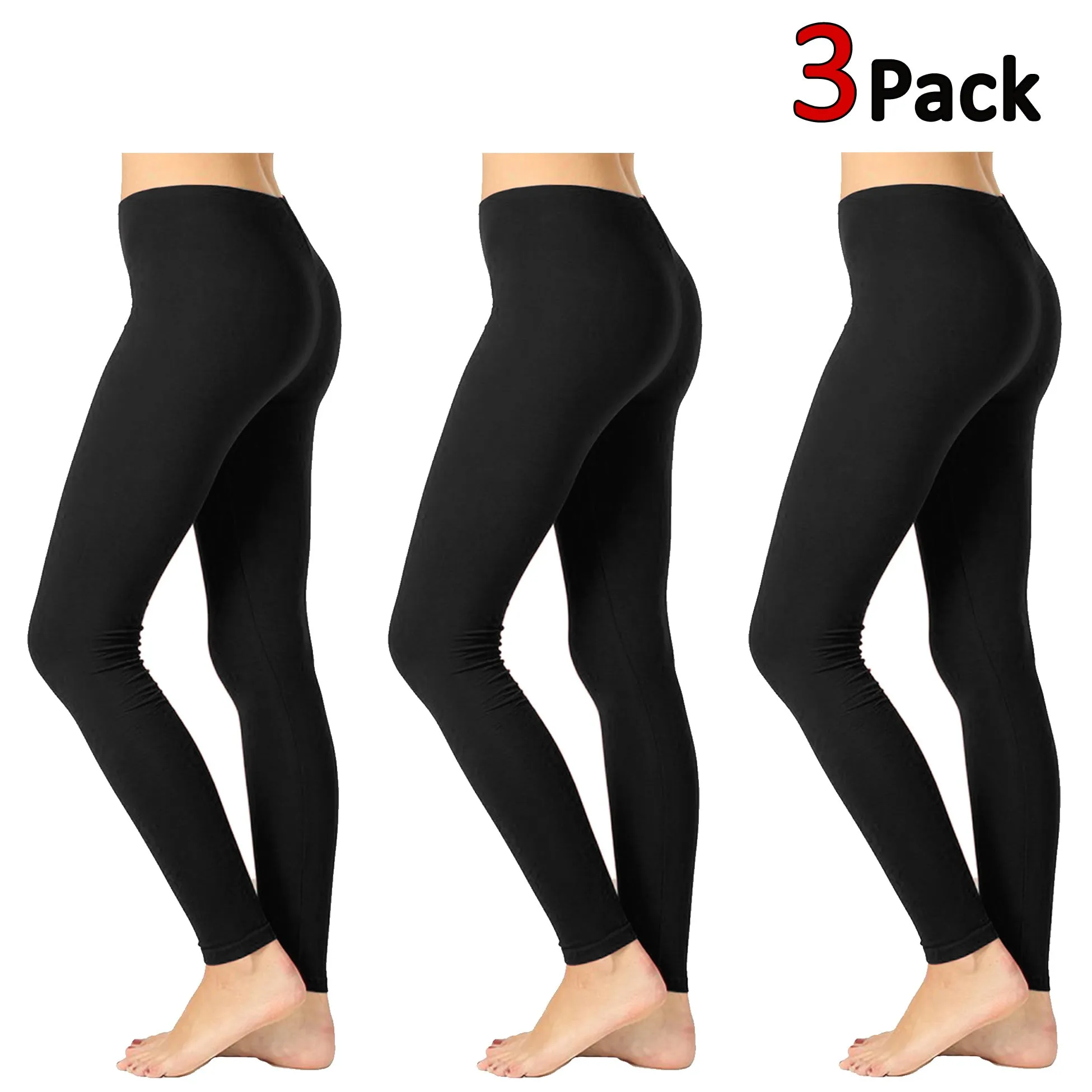 Womens Premium Cotton Full Length Leggings Multi Colors (S-XL)